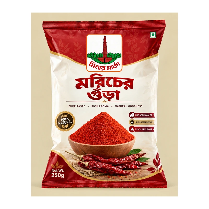 মিনার মার্কা খাঁটি মরিচের গুঁড়া (২৫০ গ্রাম)